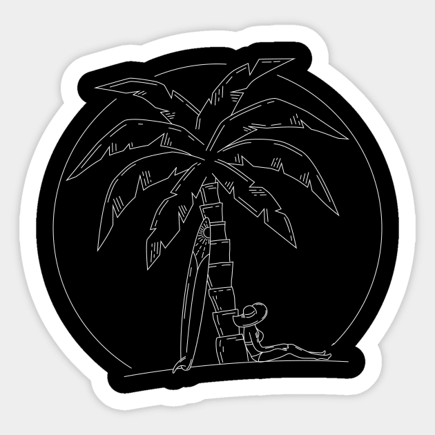 Chilling by a palm tree Sticker by JDP Designs